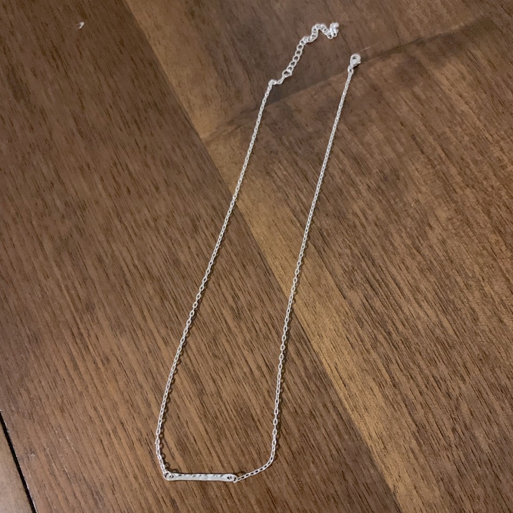 *SALE-DONATING ON 11/5* Silver dainty bar necklace with claw clasp